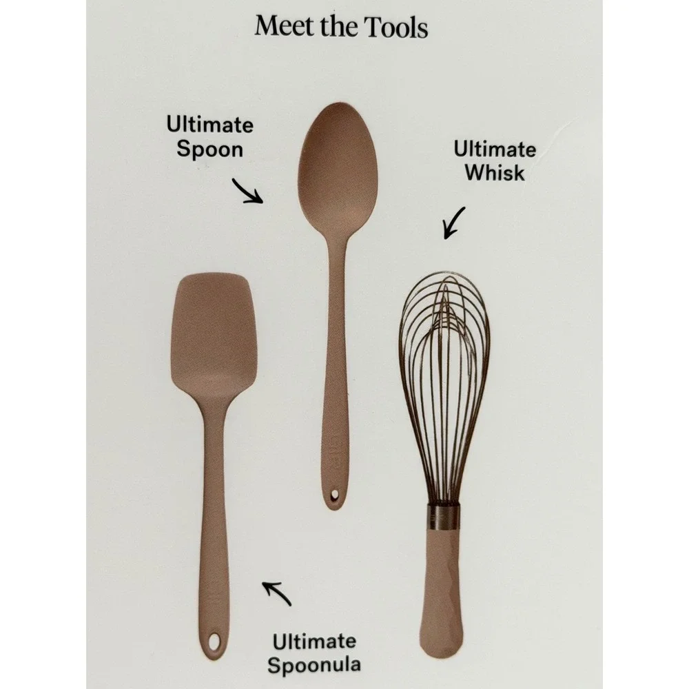 GIR Utensil Holder and 3-Piece‎ Ultimate Tool Set Tan Silicone NEW